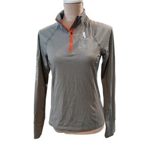 Noble Outfitters Josie Quarter Zip Mock Heather Grey Equestrian Top Small New